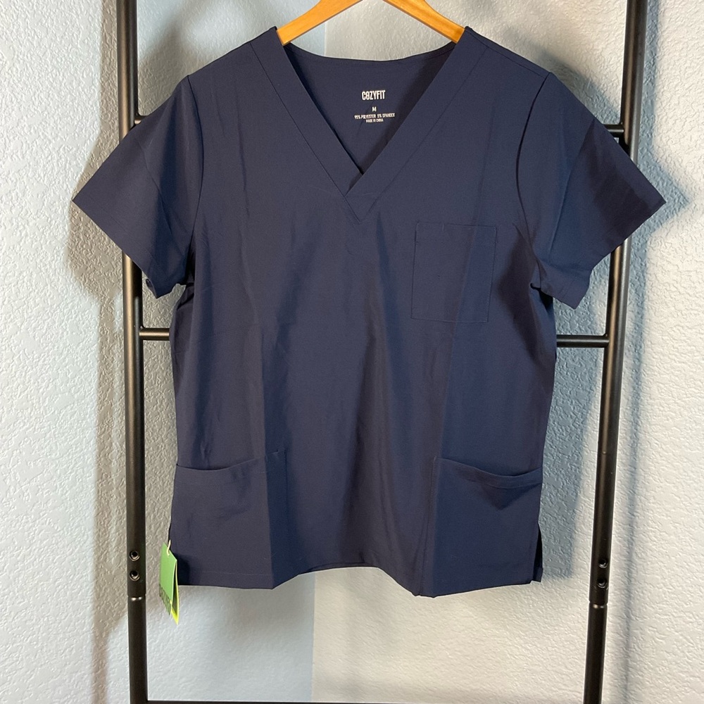CozyFit navy Blue Scrub Top NWT size medium